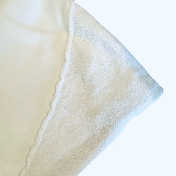 Alala women’s exhale asymmetric raw edge white terry cotton mix sweatshirt Sz L - Picture 4 of 8